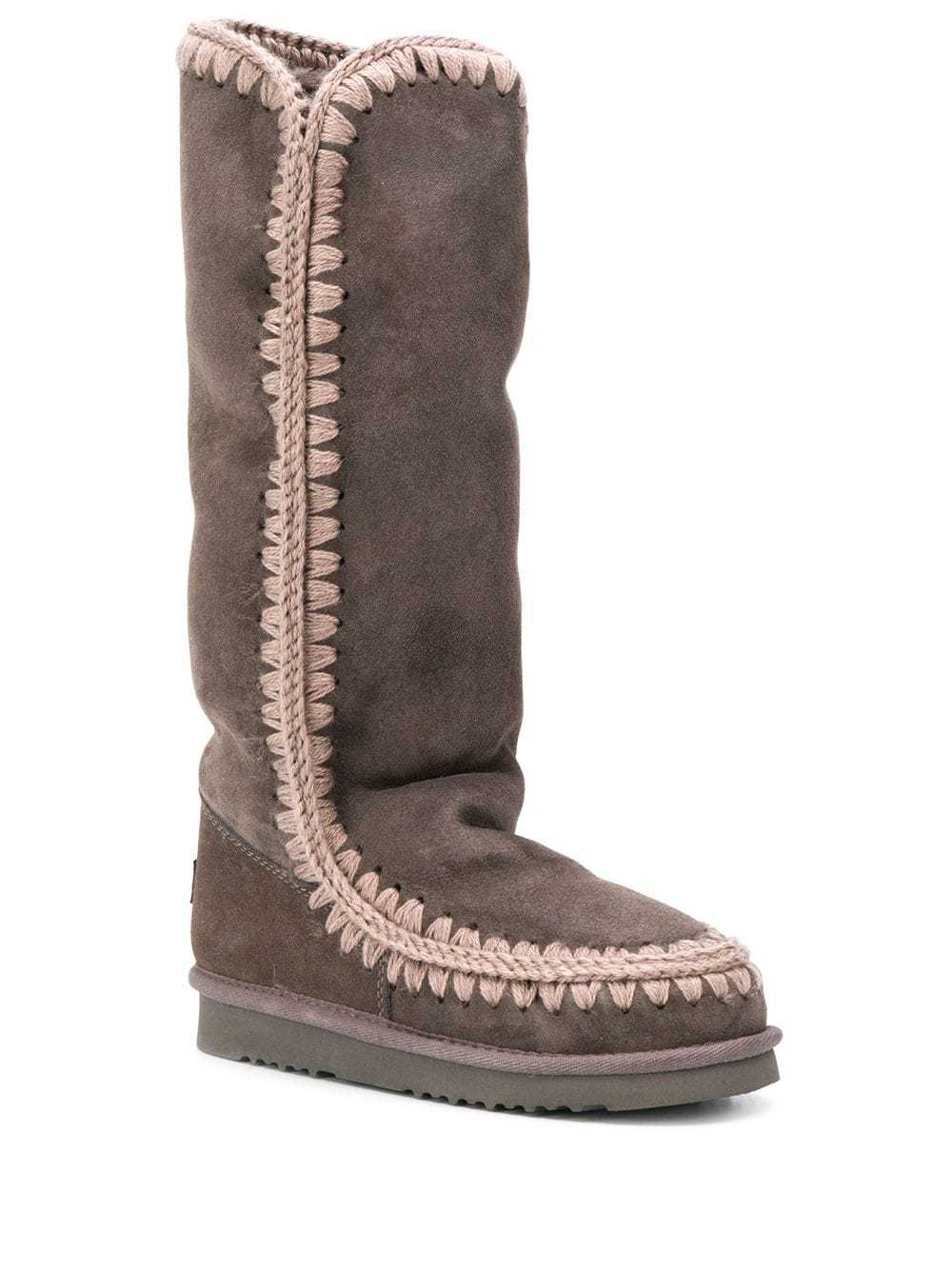Mou Splicing Design Knee-length Boots In Black