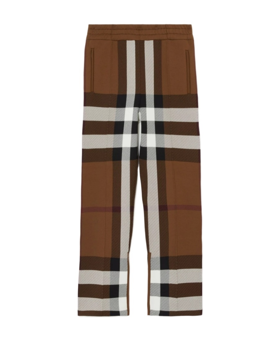 Burberry Josiah Check Sweatpants In Brown