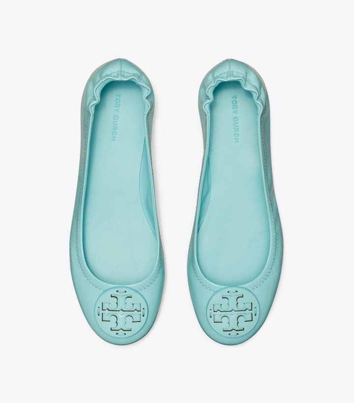 Tory Burch Woman Ballet Flats Sky Blue Size 6.5 Soft Leather In Blue