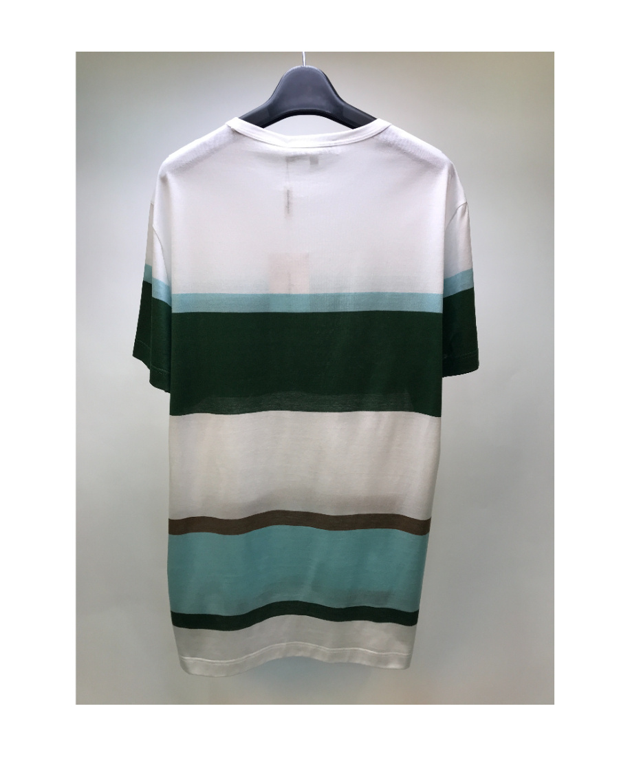 Ferragamo Striped Stitched Short-sleeved T-shirt In Multicolor