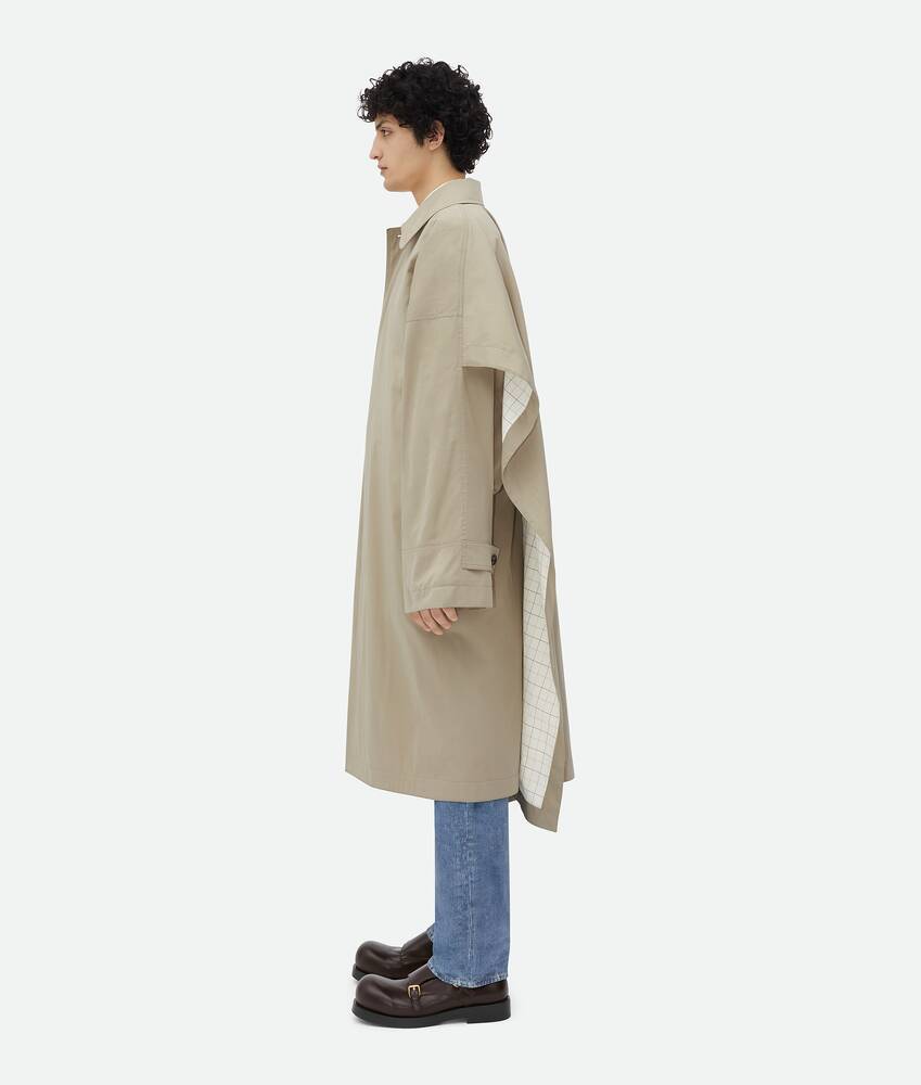Bottega Veneta Cloak Long-sleeved Trench Coat In Gray