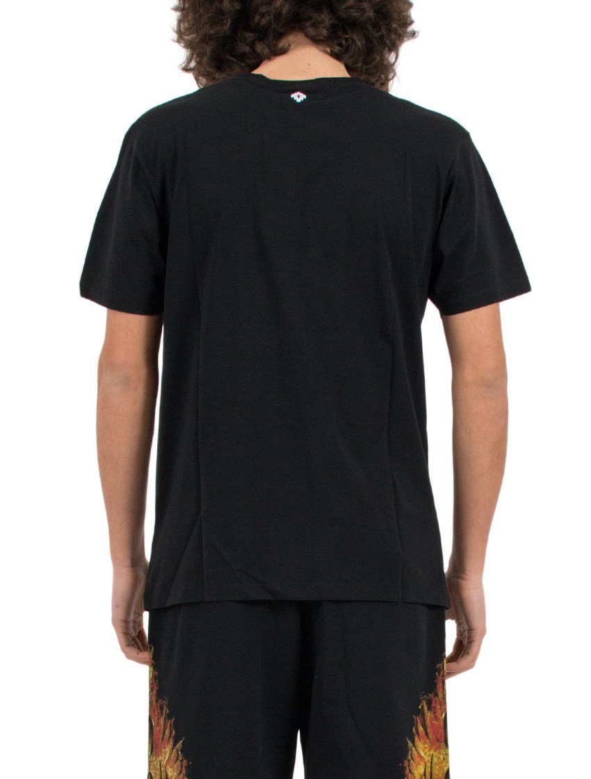 Marcelo Burlon County Of Milan Open-necked Black Shirt In Black