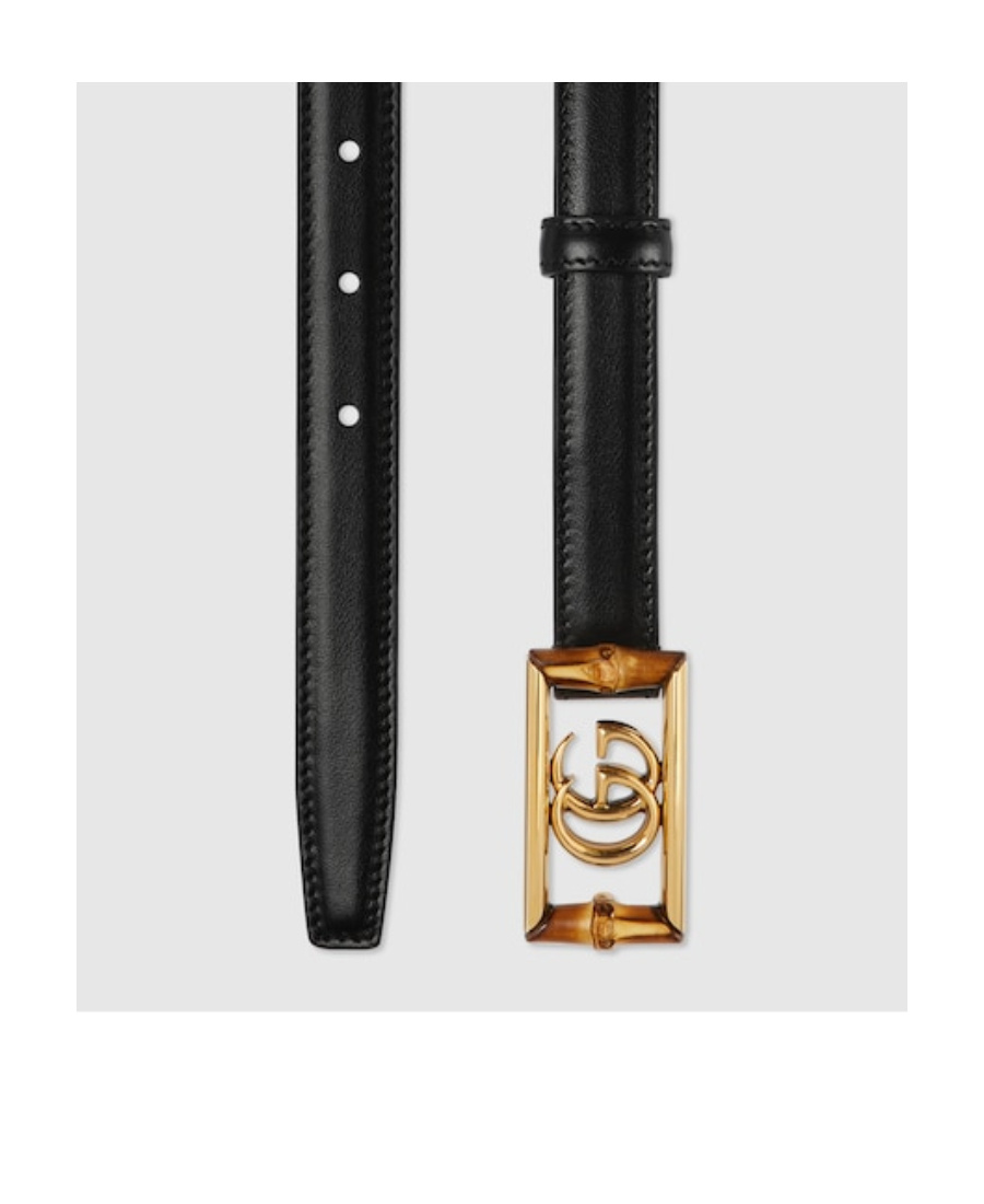 Gucci Double G Bamboo Detailed Belt In Black