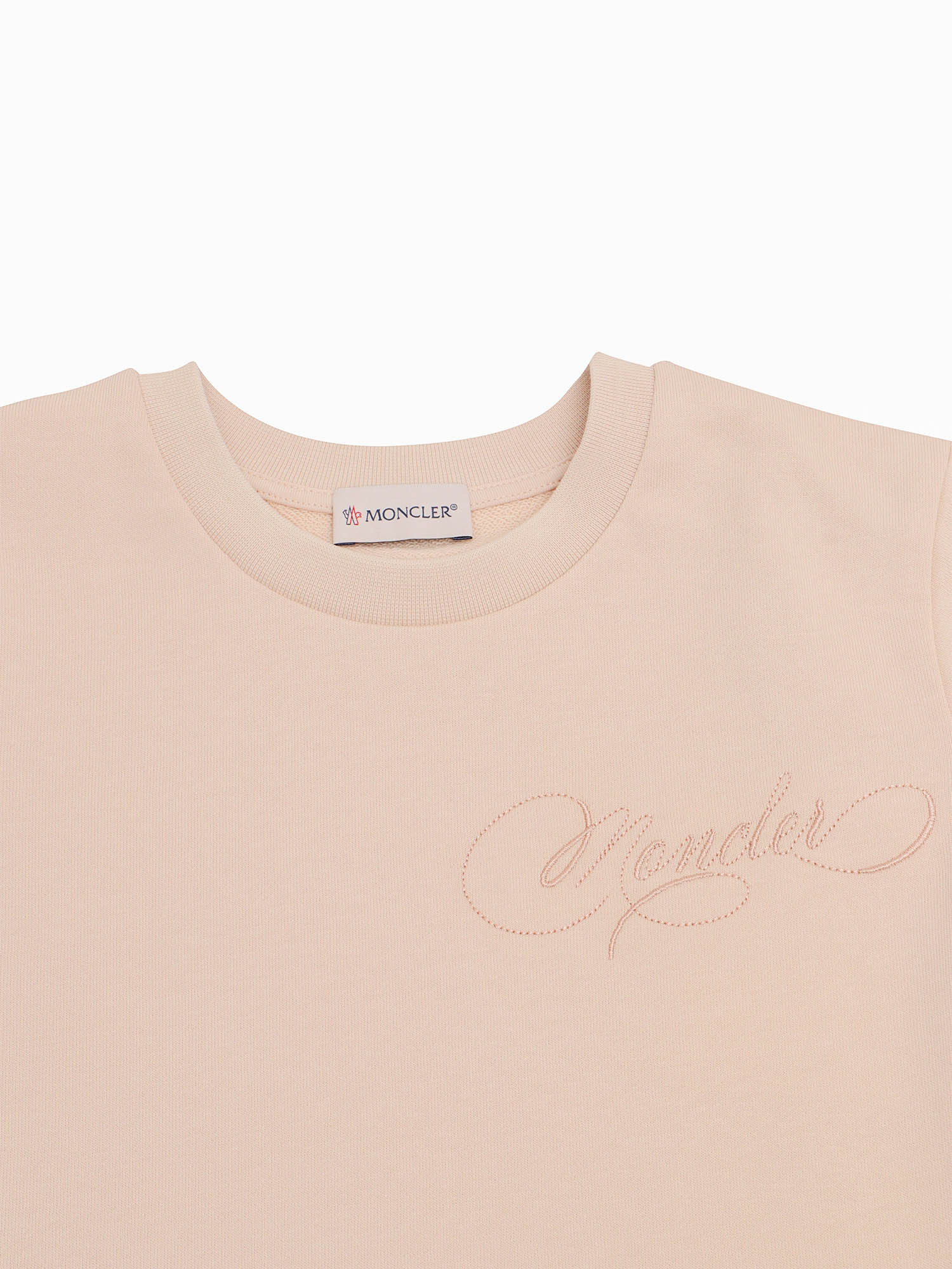 Moncler Short Sleeve Dress In Nude
