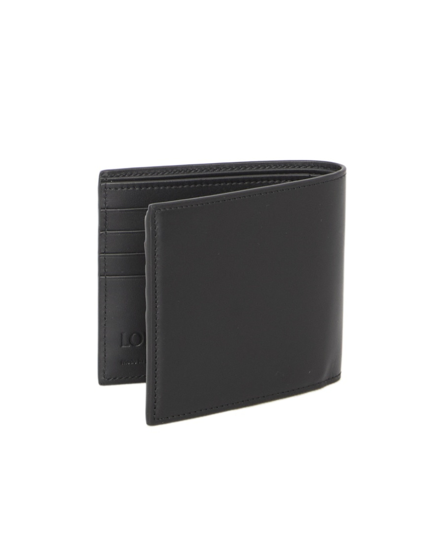 Loewe Logo-embossed Leather Billfold Wallet In Black