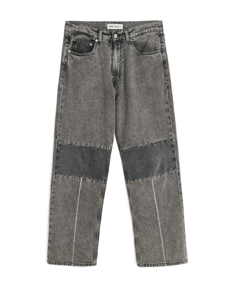Our Legacy 25.5cm Extended Third Cut Cotton Jeans In Gray