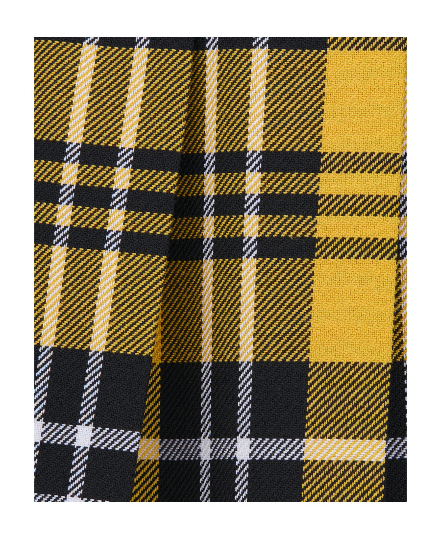 Dior Tartan Wool Accordion Miniskirt With Belt In Multicolor