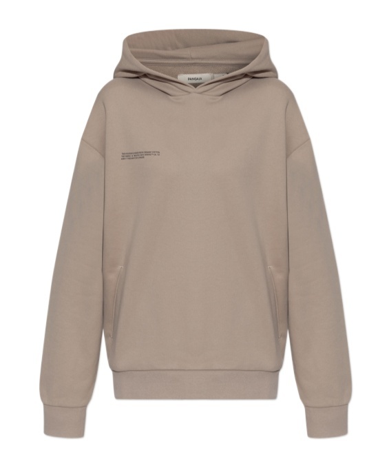 Pangaia Logo-print Organic-cotton Hoodie In Nude