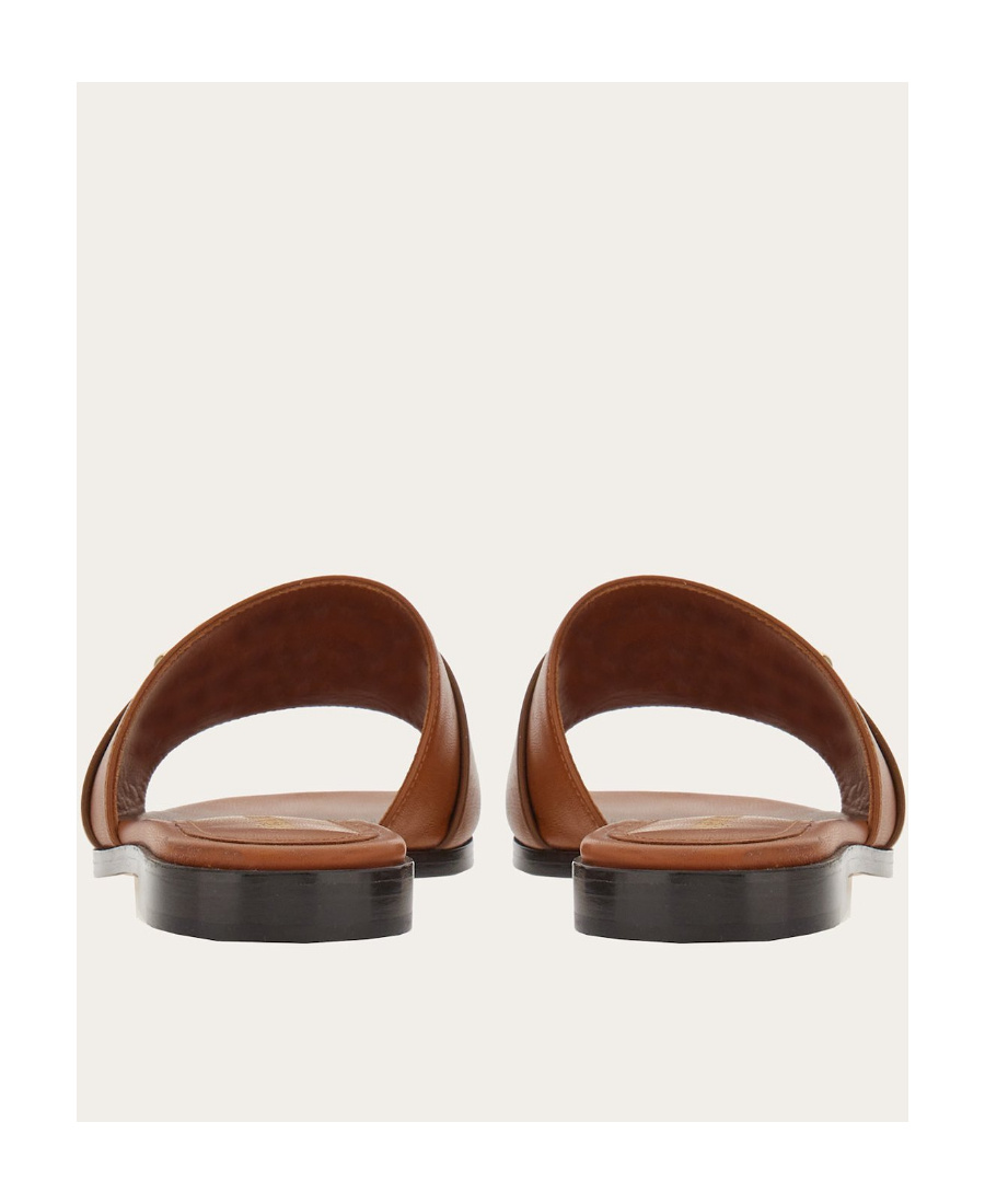 Ferragamo Open-toed Slippers In Brown