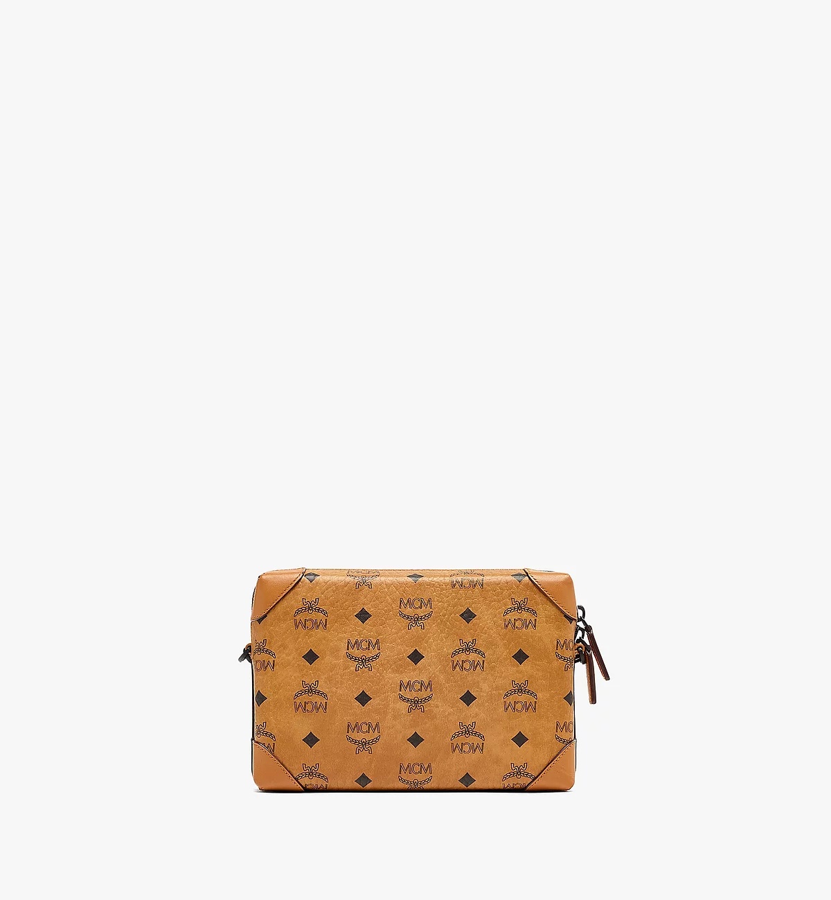Mcm Logo Details Satchel In Brown