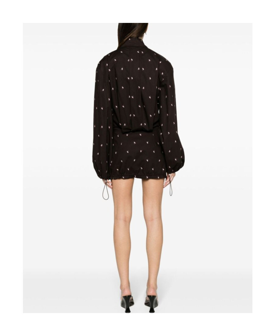 Attico Logo-print Cotton Shirt Dress In Black
