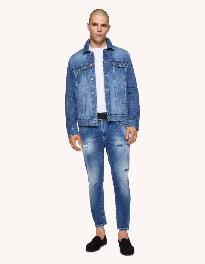 Dondup Torn Denim Trousers In Blue