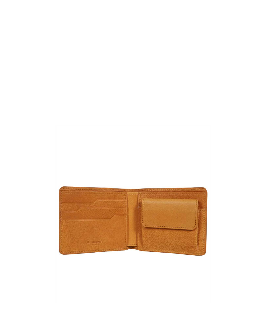 Il Bisonte Logo Double Fold Wallet In Orange