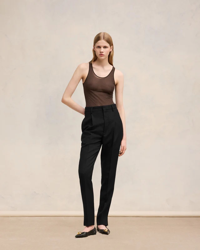 Ami Alexandre Mattiussi Pleated Zipper Casual Pants In White