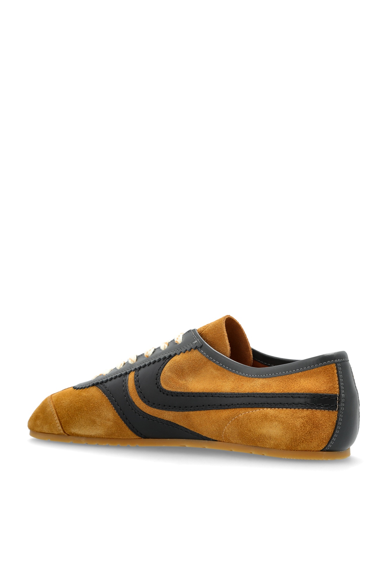 Dries Van Noten Double Lacing Suede Sneakers With Leather Inserts Shoes