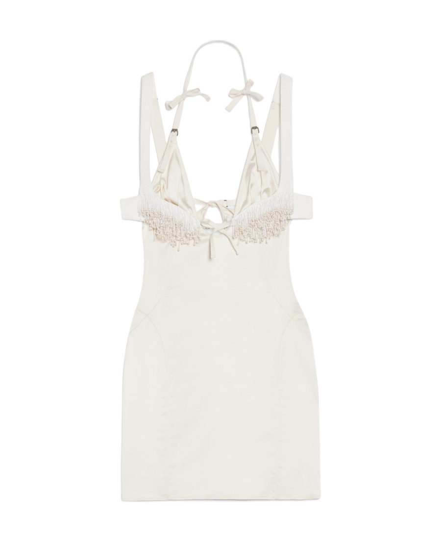 Jacquemus Spaghetti Strap Mini Dress In White