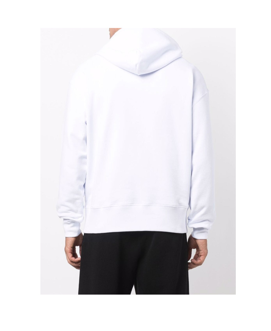 Msgm Logo-print Cotton Hoodie In White