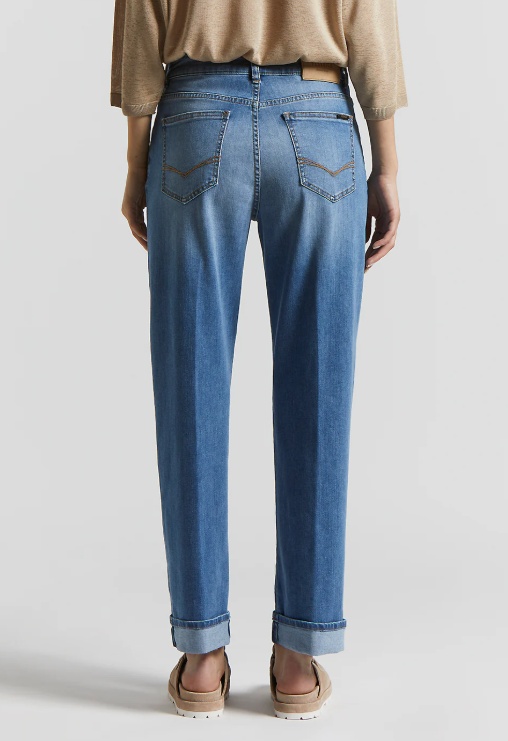 Peserico Comfort Light Denim Trousers In Blue