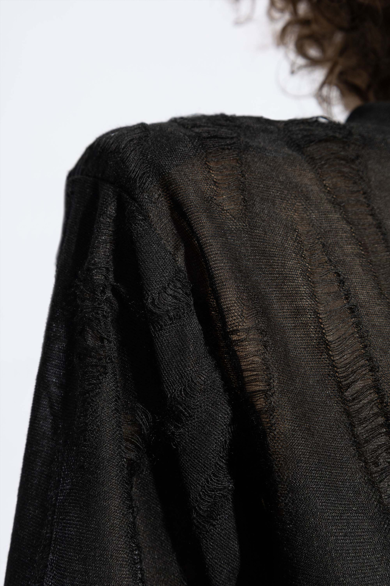 Iro Distressed Semi-sheer T-shirt In Black