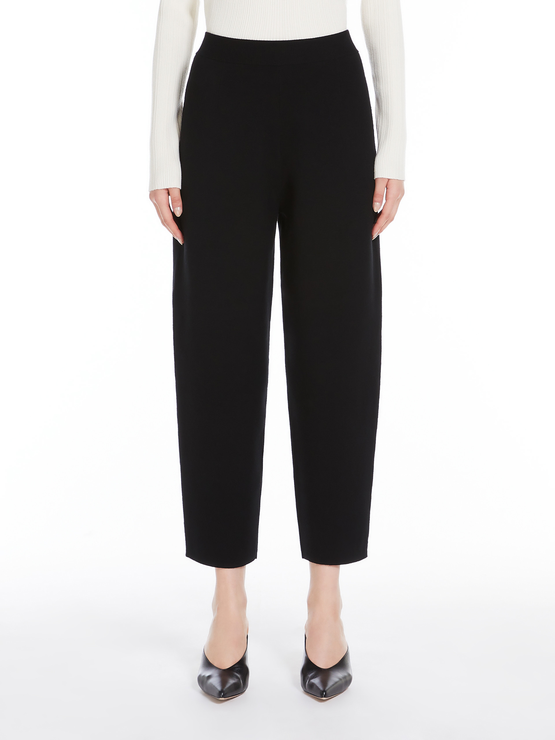 Shop Max Mara Straight Casual Pants In Black