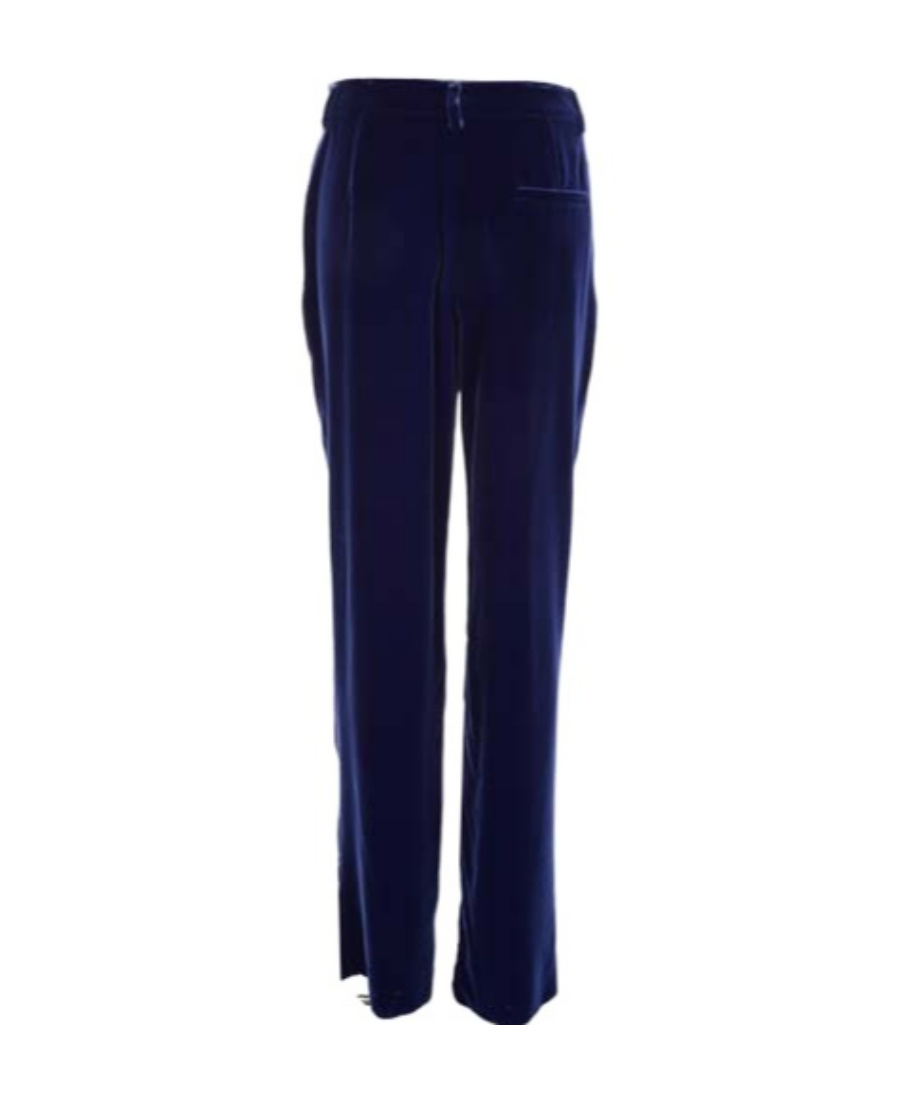 Giorgio Armani Straight-leg Velvet Trousers In Black