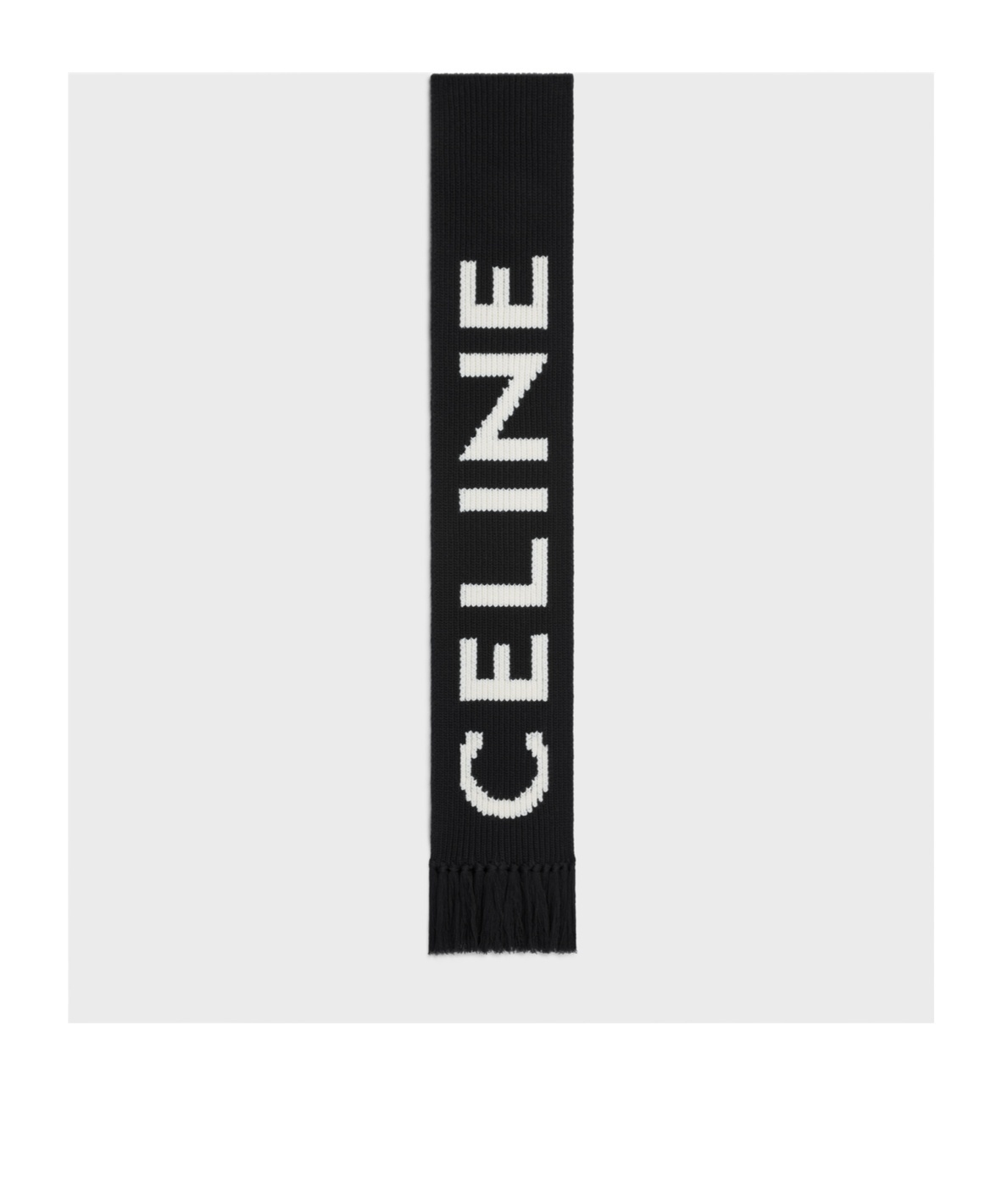 Celine Fringed Scarf In Wool