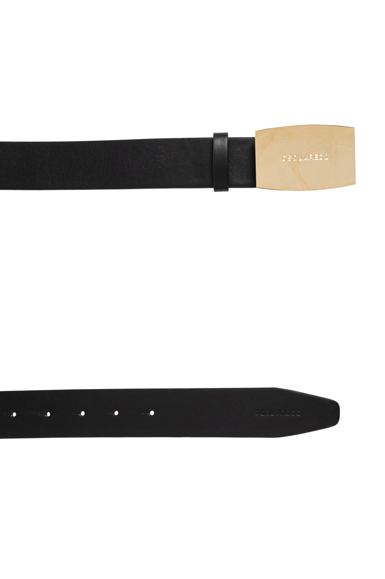 Dsquared2 Logo Engraved Belt In Nude