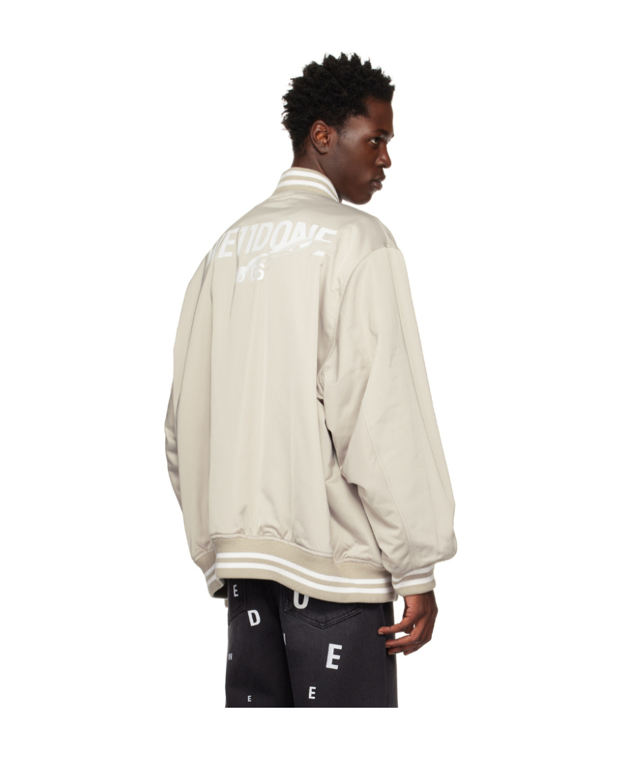 We11 Done Logo Baseball Jacket In Nude