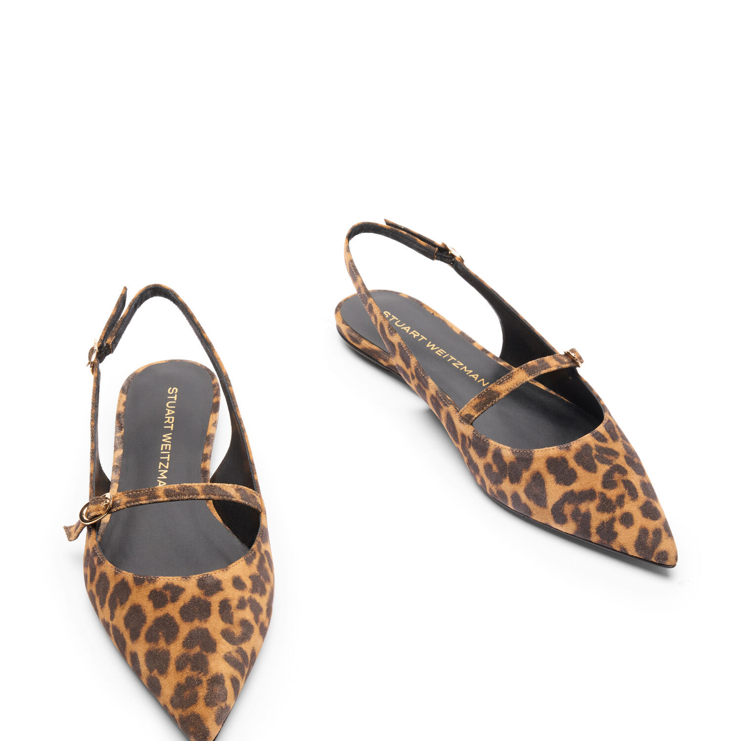 Stuart Weitzman Pointed-toe Flat Sandals In Brown