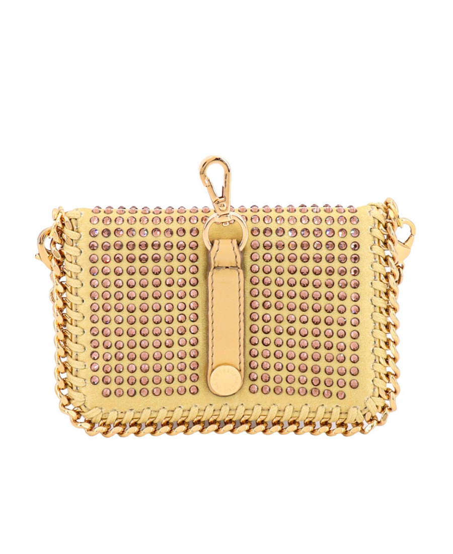 Stella Mccartney Falabella Embellished Wallet In Nude