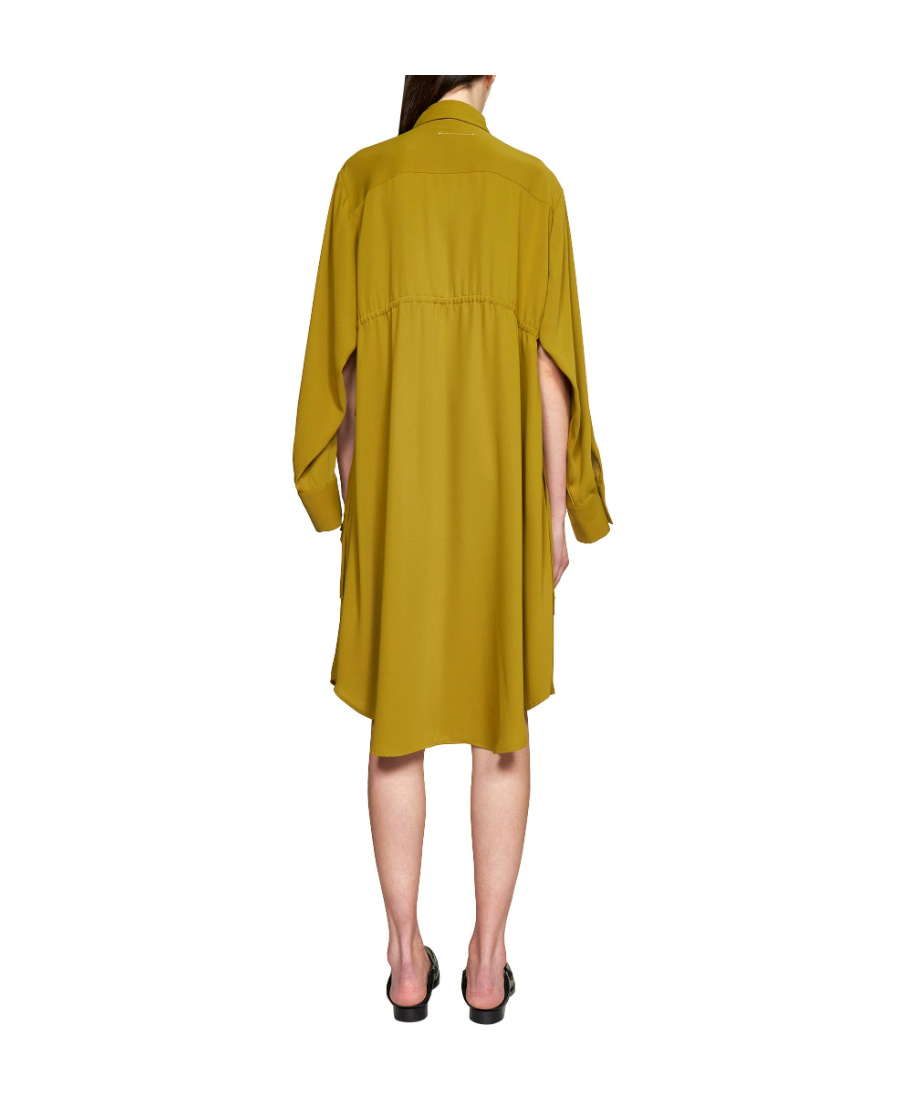 Mm6 Maison Margiela Woman Short Dress Military Green Size 8 Polyester In Brown