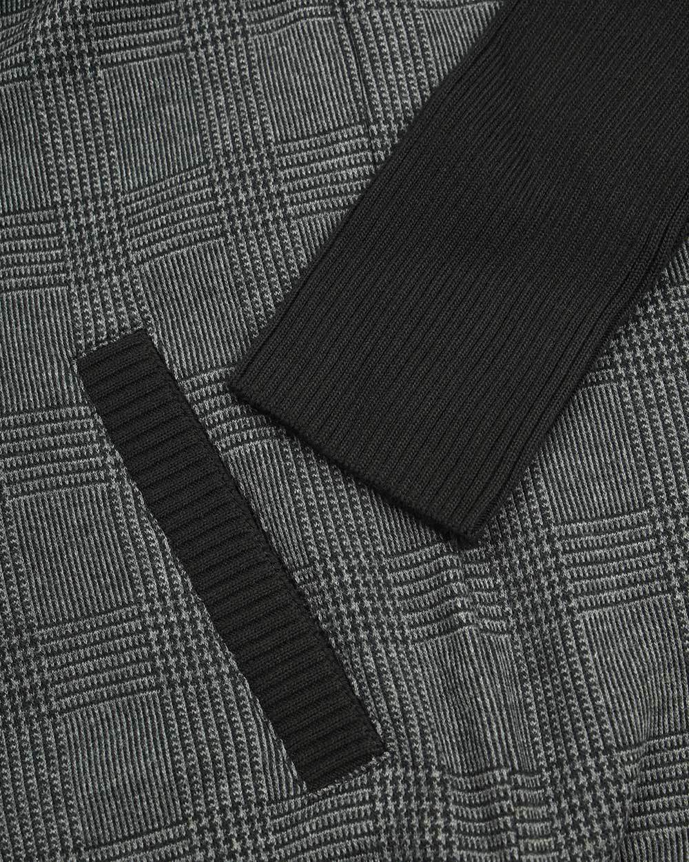 Karl Lagerfeld Plaid Long-sleeved Casual Jacket In Black