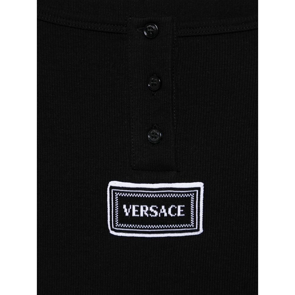 Versace Long-sleeved Underwear In Black