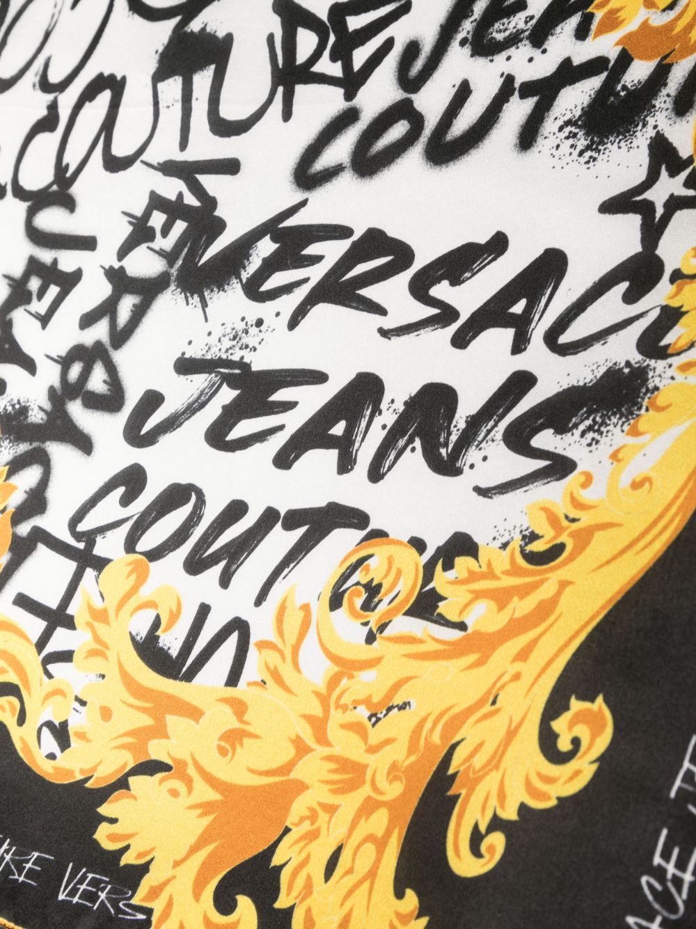 VERSACE JEANS LOGO-PRINT SILK SCARF