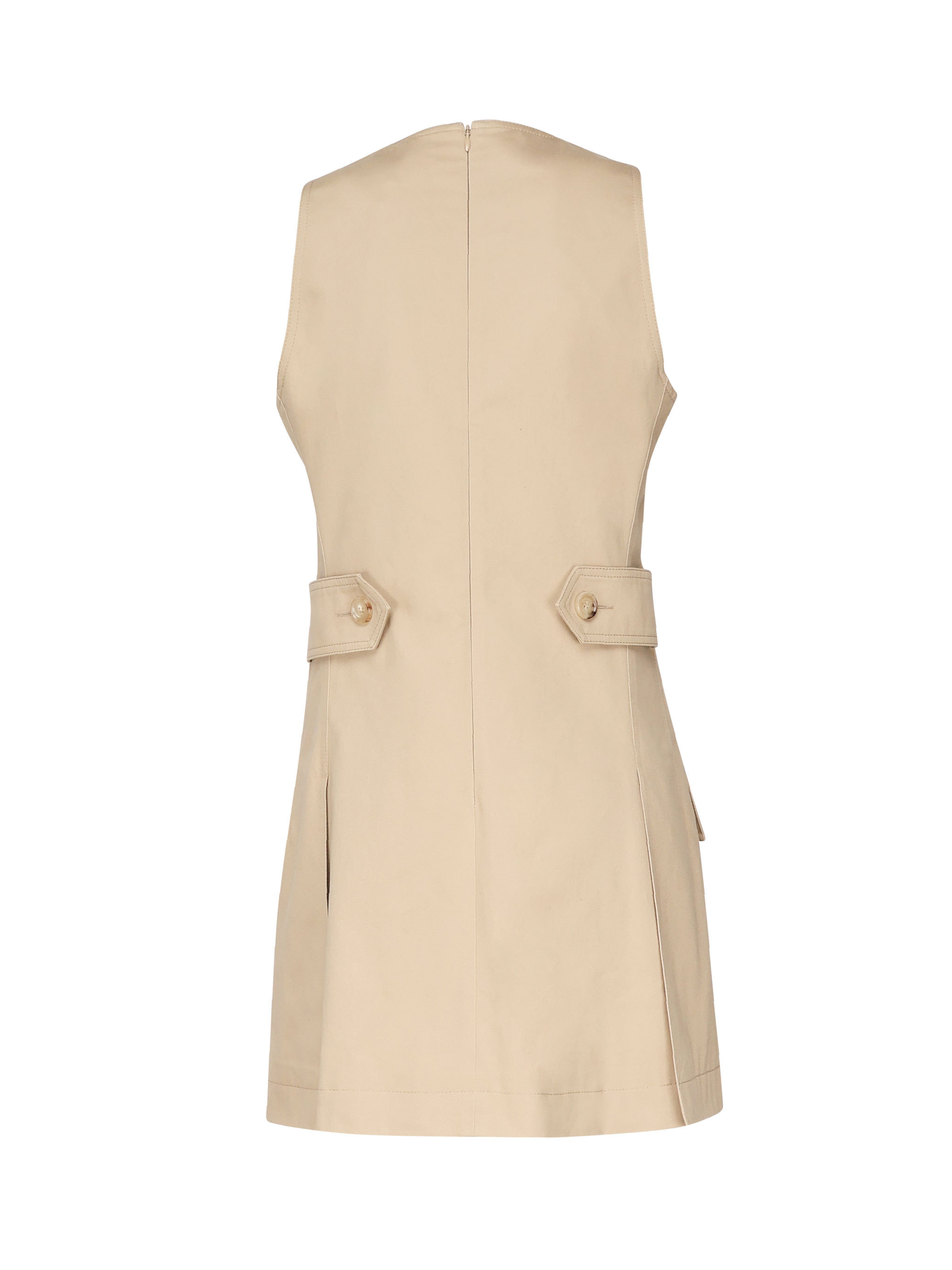 Chloé Satin Cotton Dress With Button And Slit In Nude