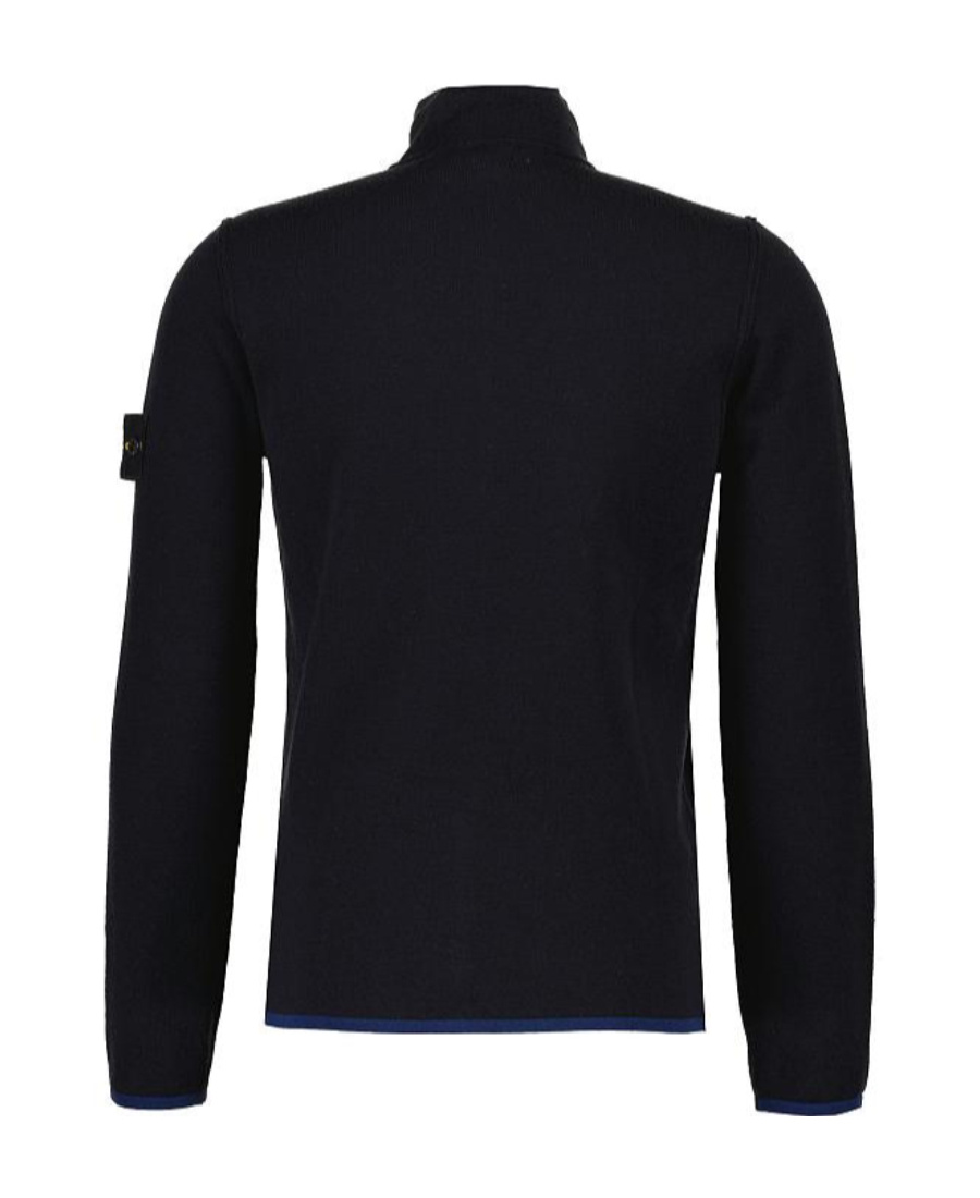 Stone Island Compass-patch Zip-up Sweatshirt In Blue
