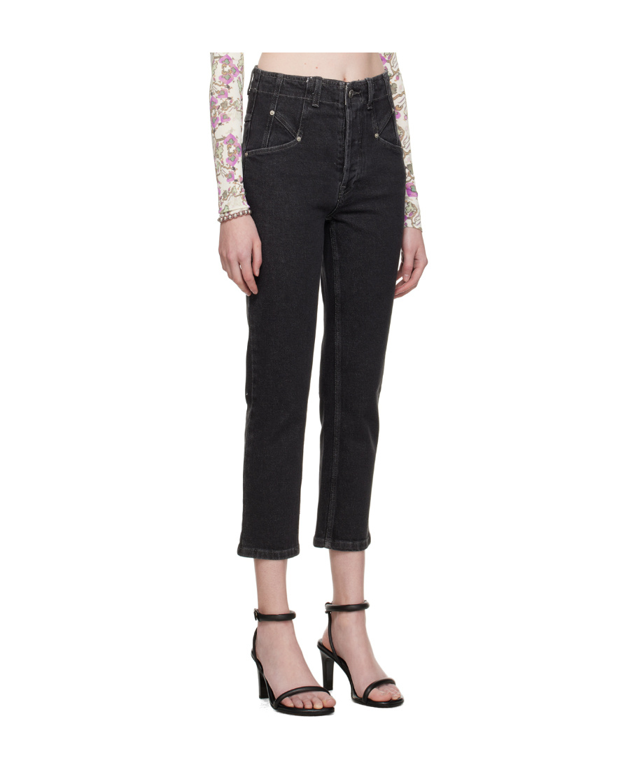 Isabel Marant Logo Stretch Jeans In Black