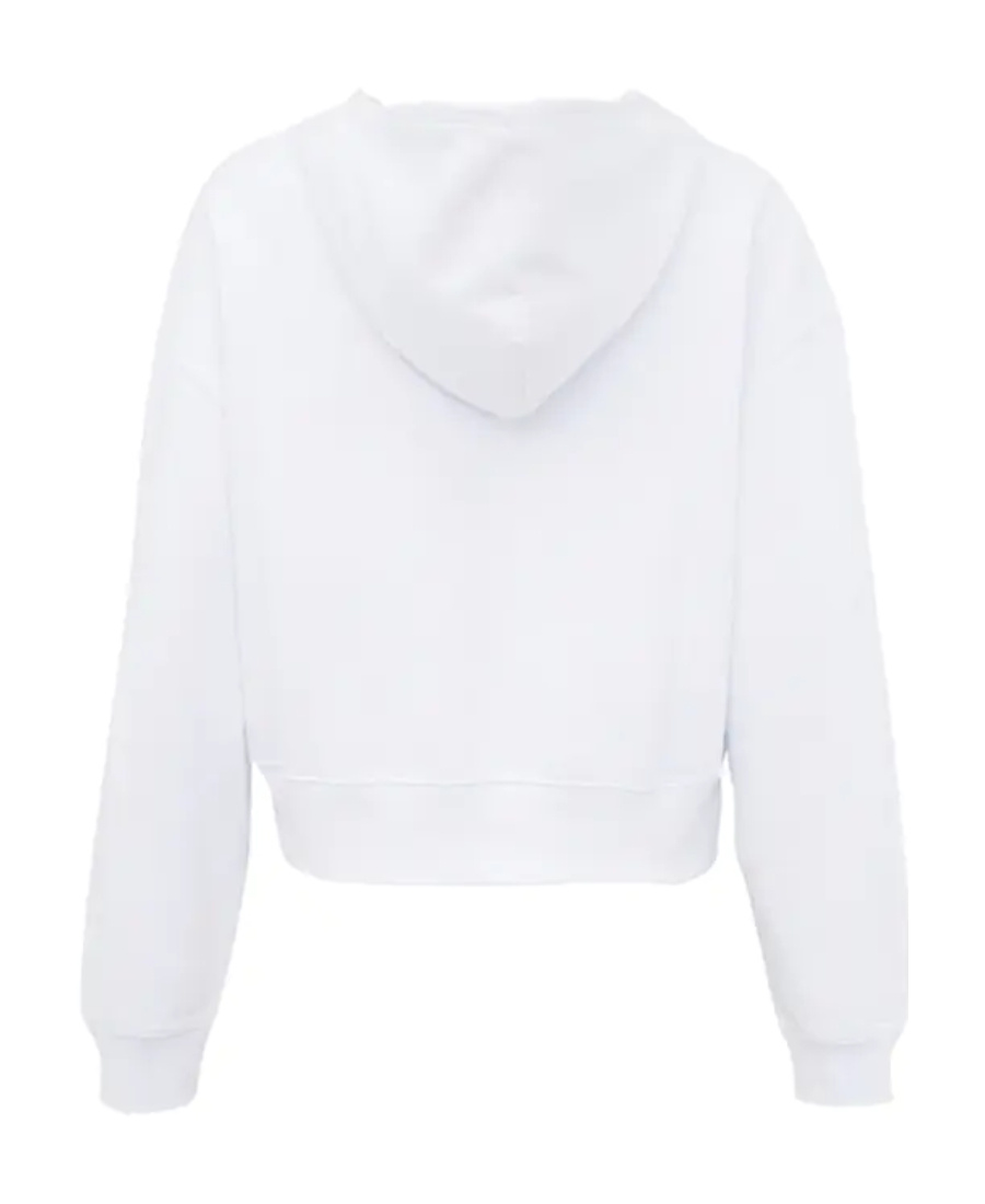 Msgm Logo Hooded Sweater In White
