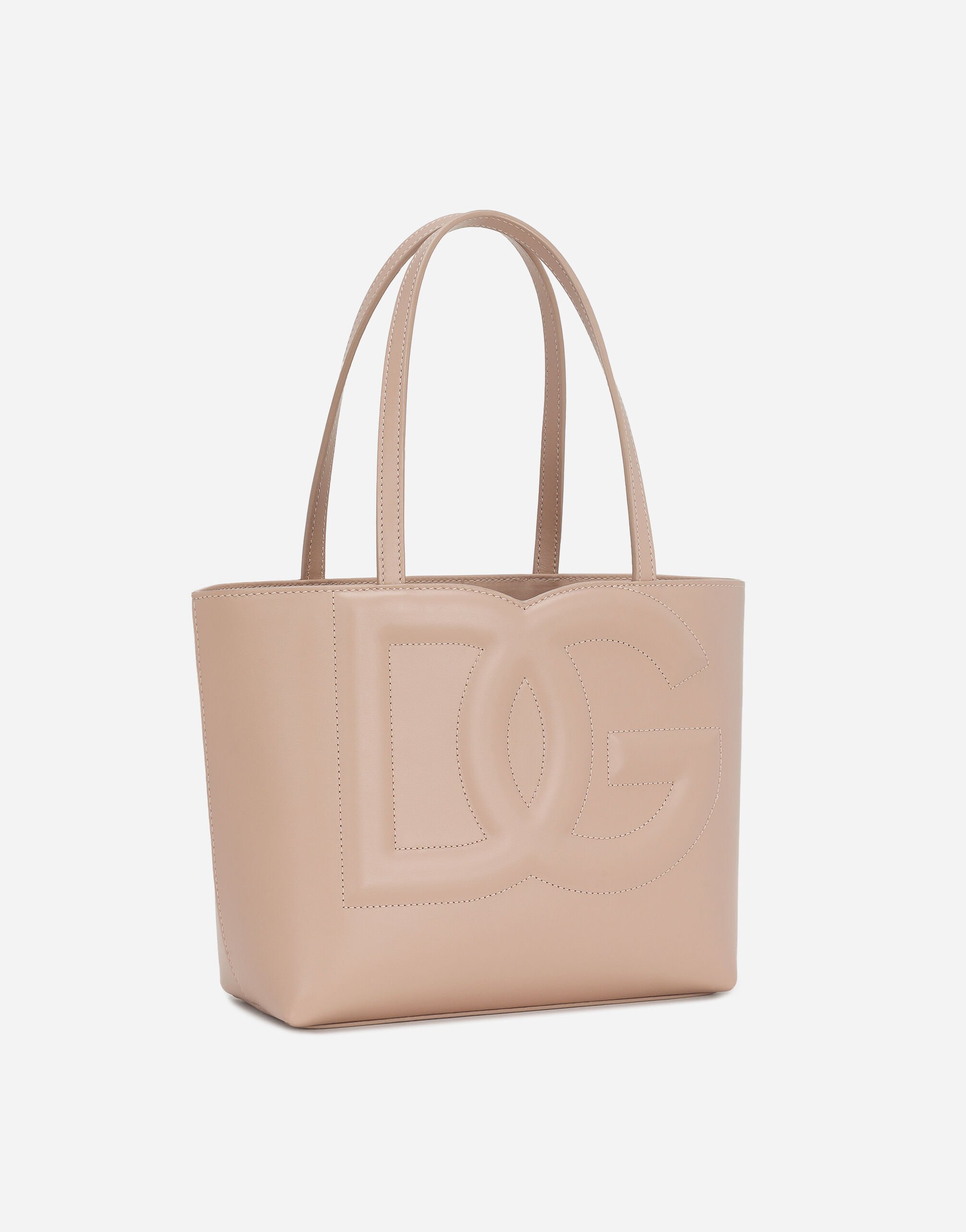 Dolce & Gabbana Small Dg Logo Shopper Bag In Nude
