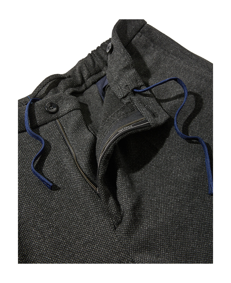 Incotex Mixed Color Straight Trousers In Black