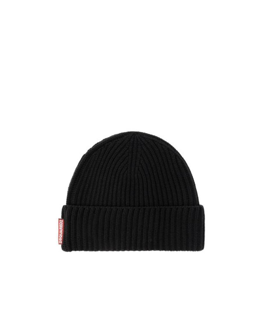 Dsquared2 Set-of-two Wool Beanie In Black