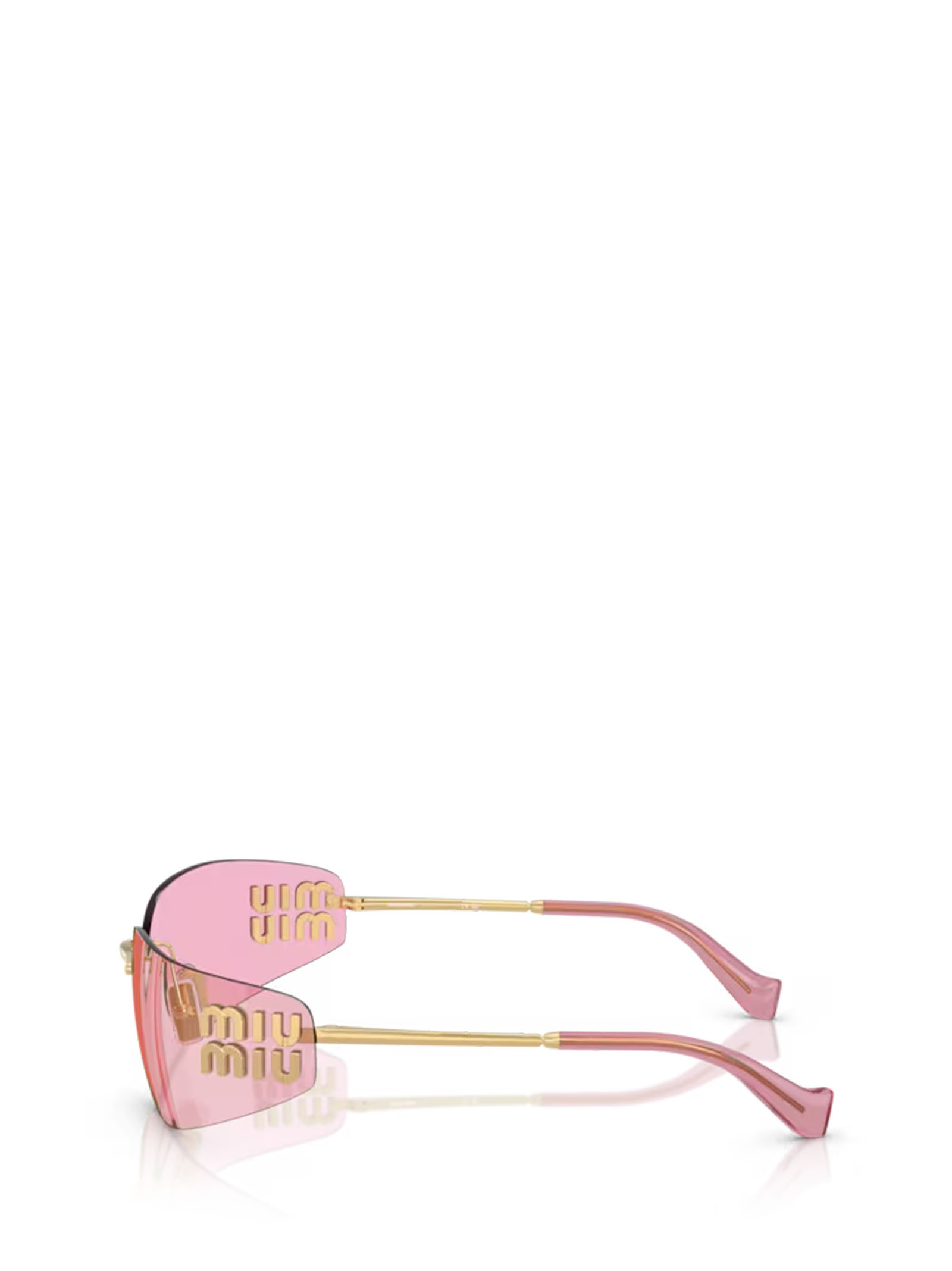 Miu Miu 75mm Oversize Rectangular Wrap Sunglasses In Pink
