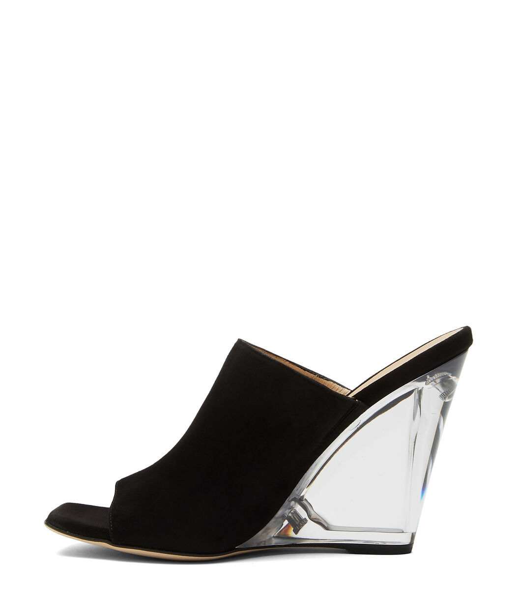 Stuart Weitzman Sue Transparent-heel Mules In Black