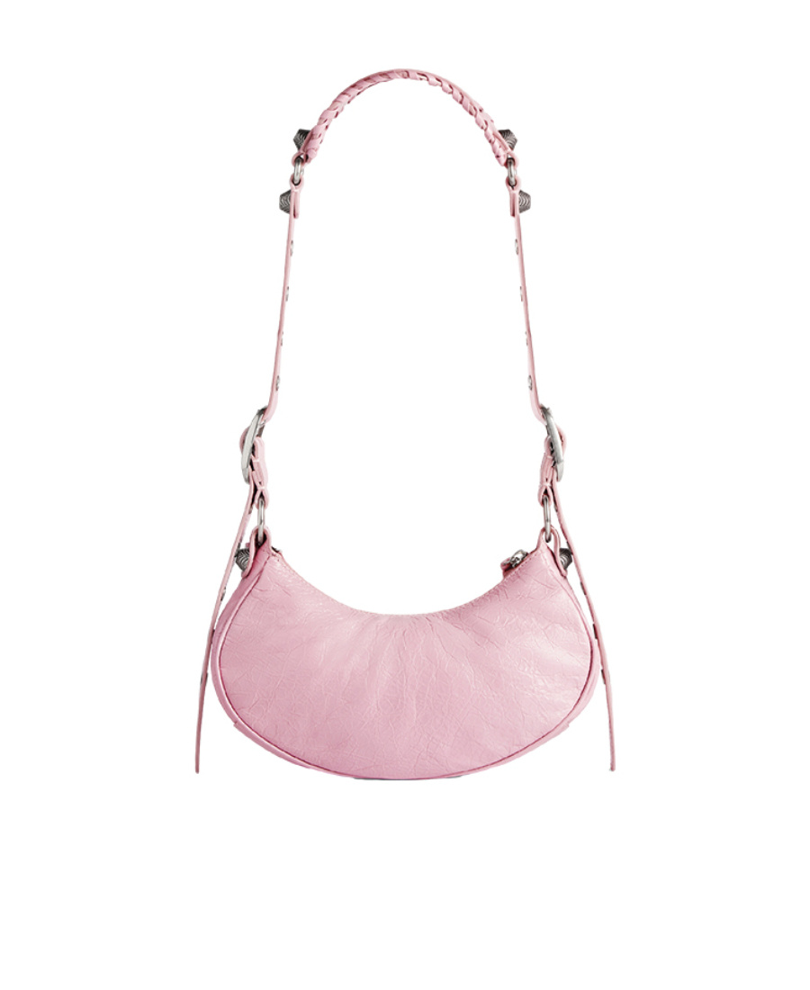 Balenciaga Le Cagole Xs Studded Shoulder Bag In Light Pink