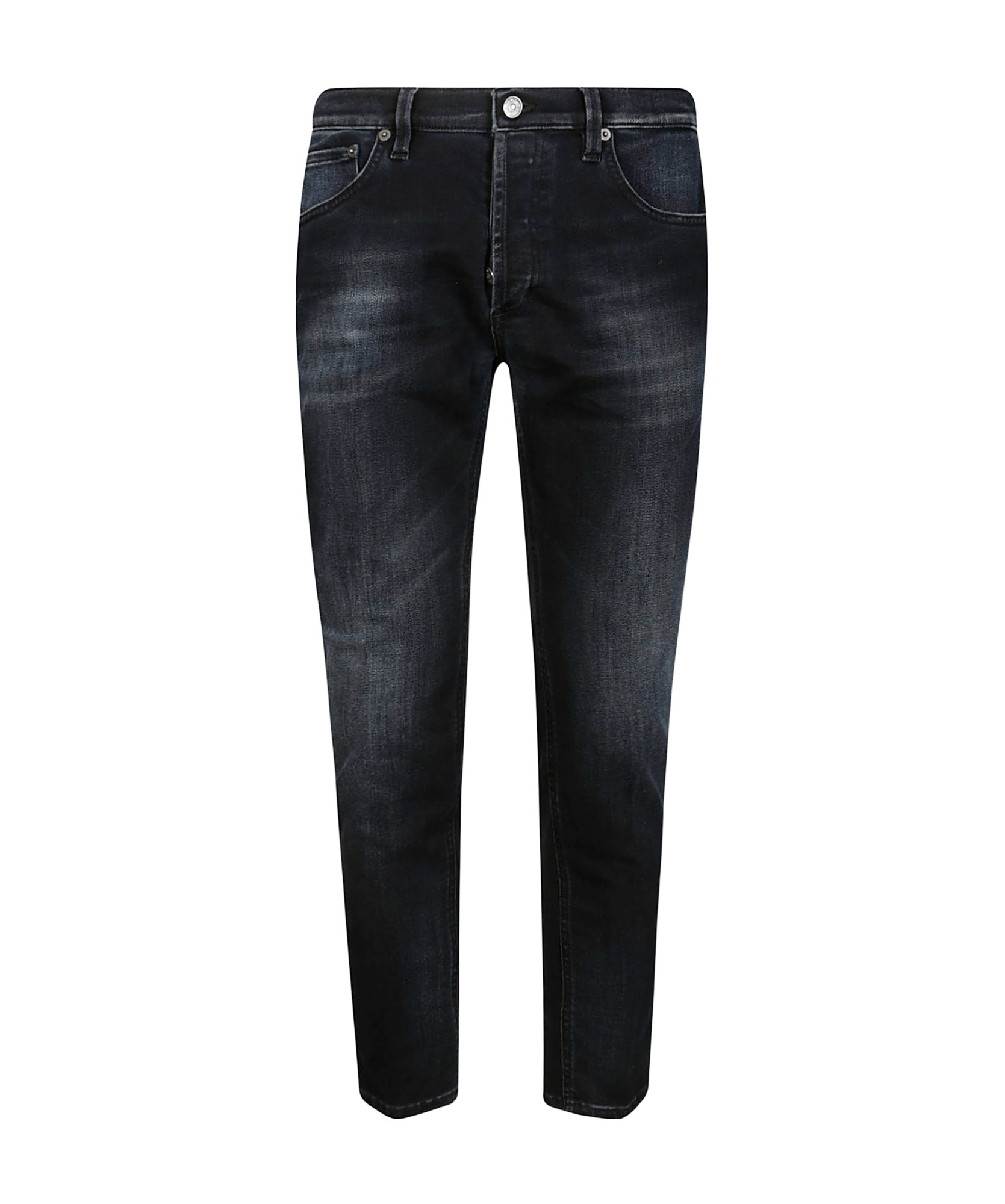Dondup Brighton Jeans Faded Five-pocket Belt Rivet In Black