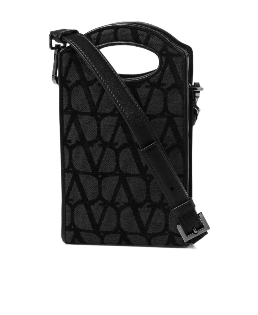 Valentino Logo Strap Satchel In Black