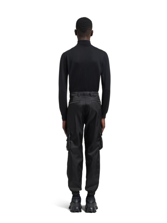 Prada Re-nylon Cargo Trousers In Black