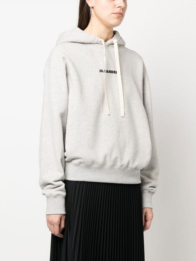 Jil Sander Logo-print Drawstring Hoodie In White
