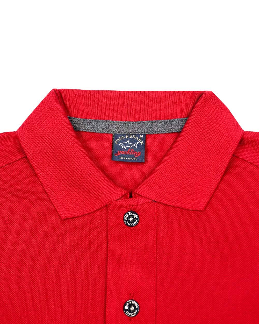 Paul & Shark Polo Shirt With Logo Sticker In Red