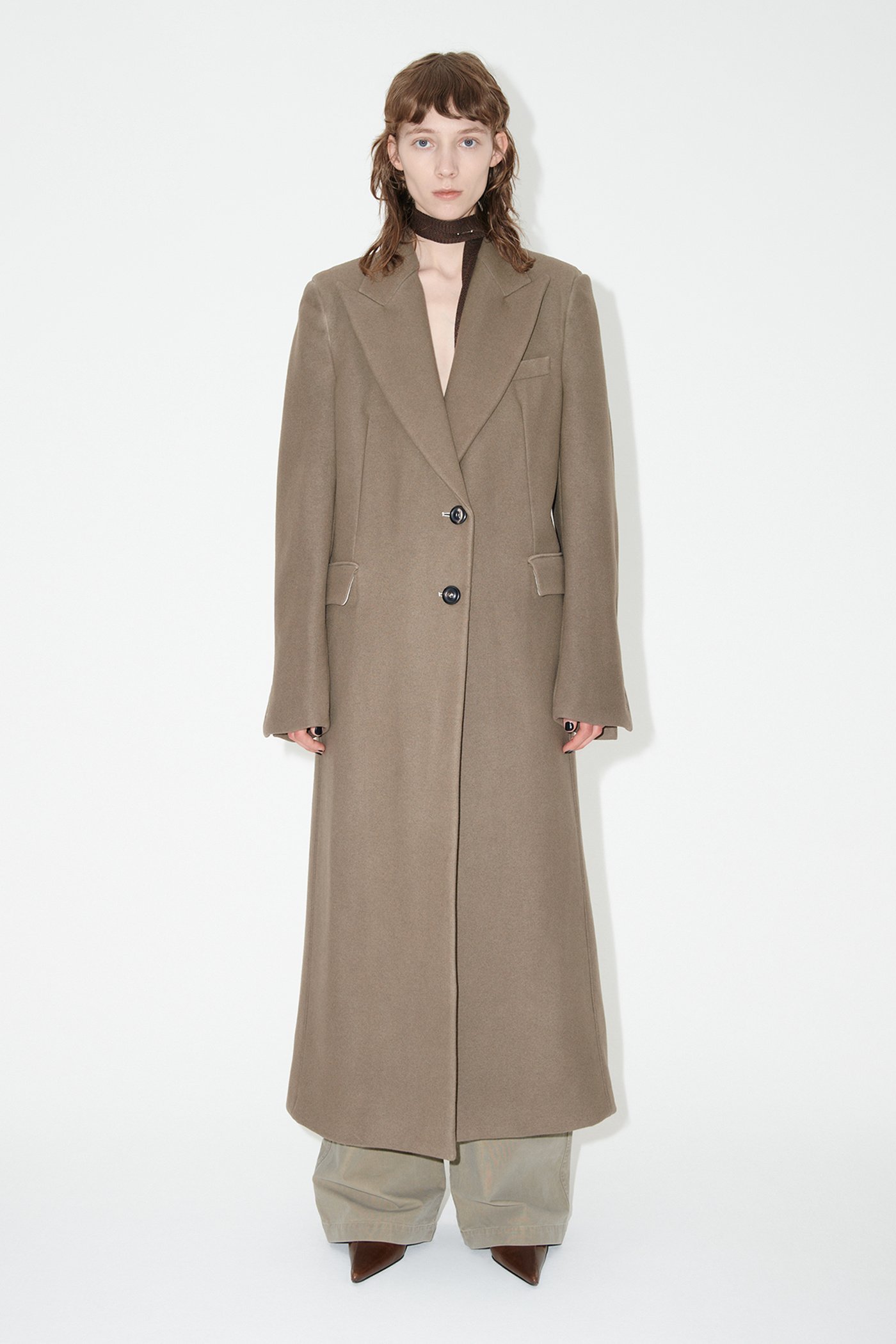 Our Legacy Single-breasted Wool Coat In Brown